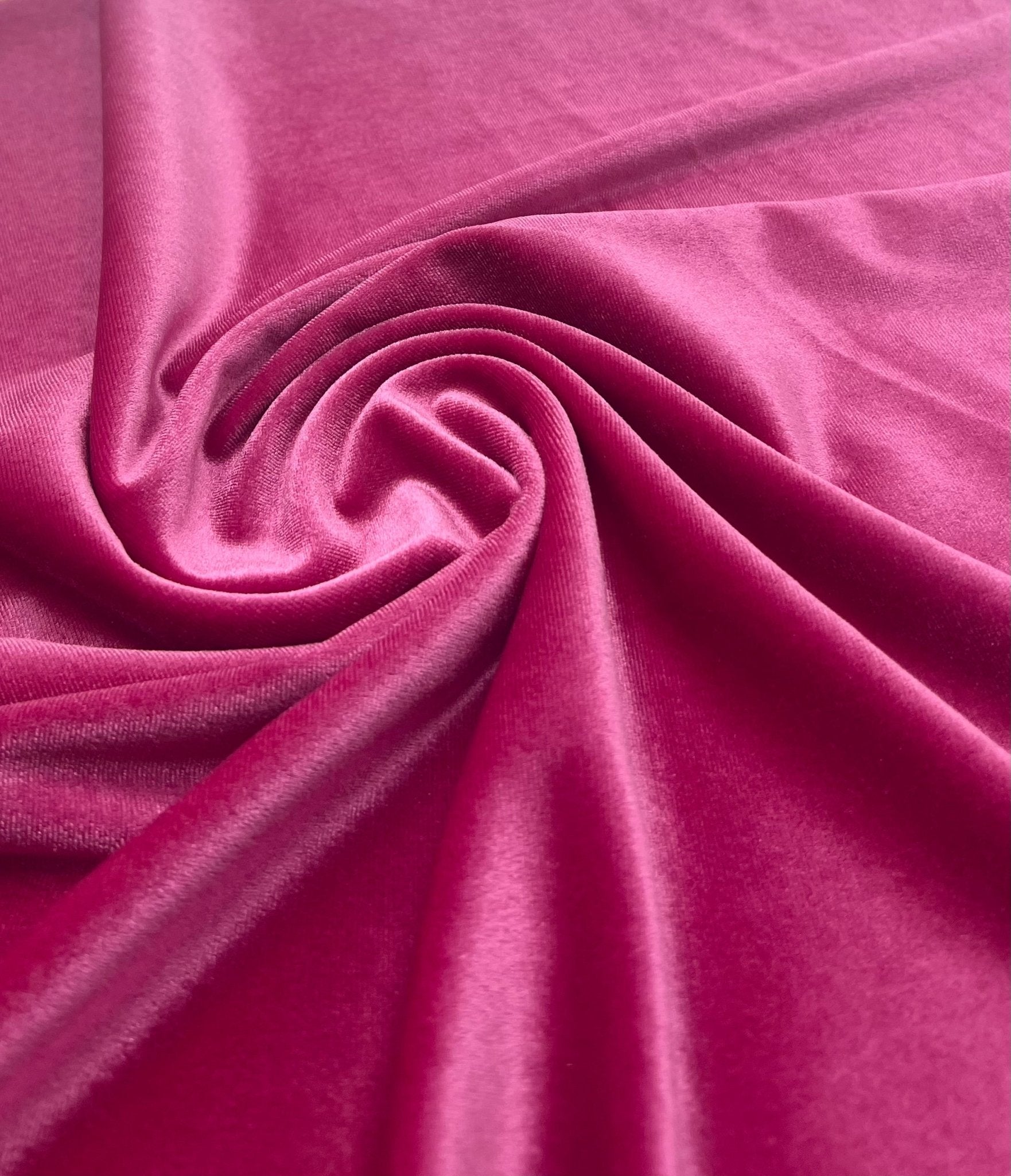 Flo Pink Plain Velour Spandex Stretch Fabric - T9 Fabrics
